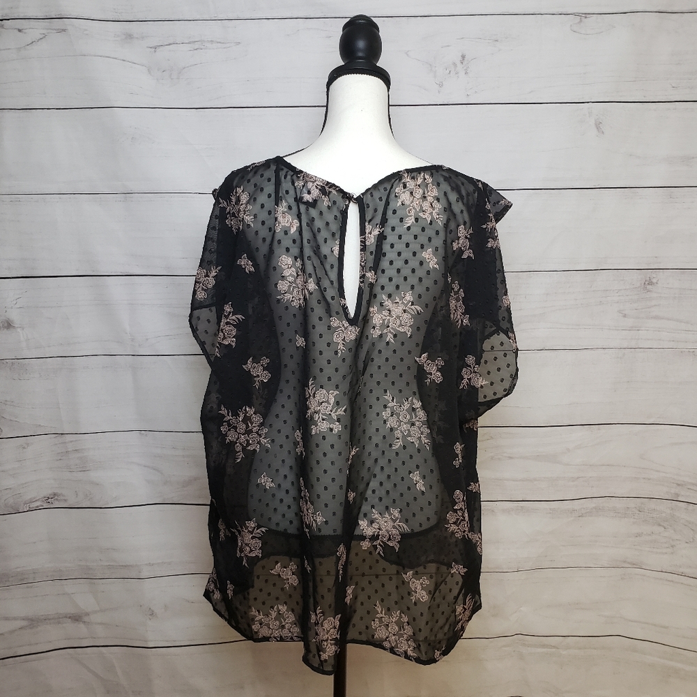 Sold Elsewhere - Torrid Sheer Ruffled Top - Picture 4 of 5
